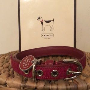 Large re leather Coach dog collar/Large